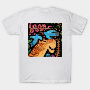 Tiger, snake and Two Birds T-Shirt